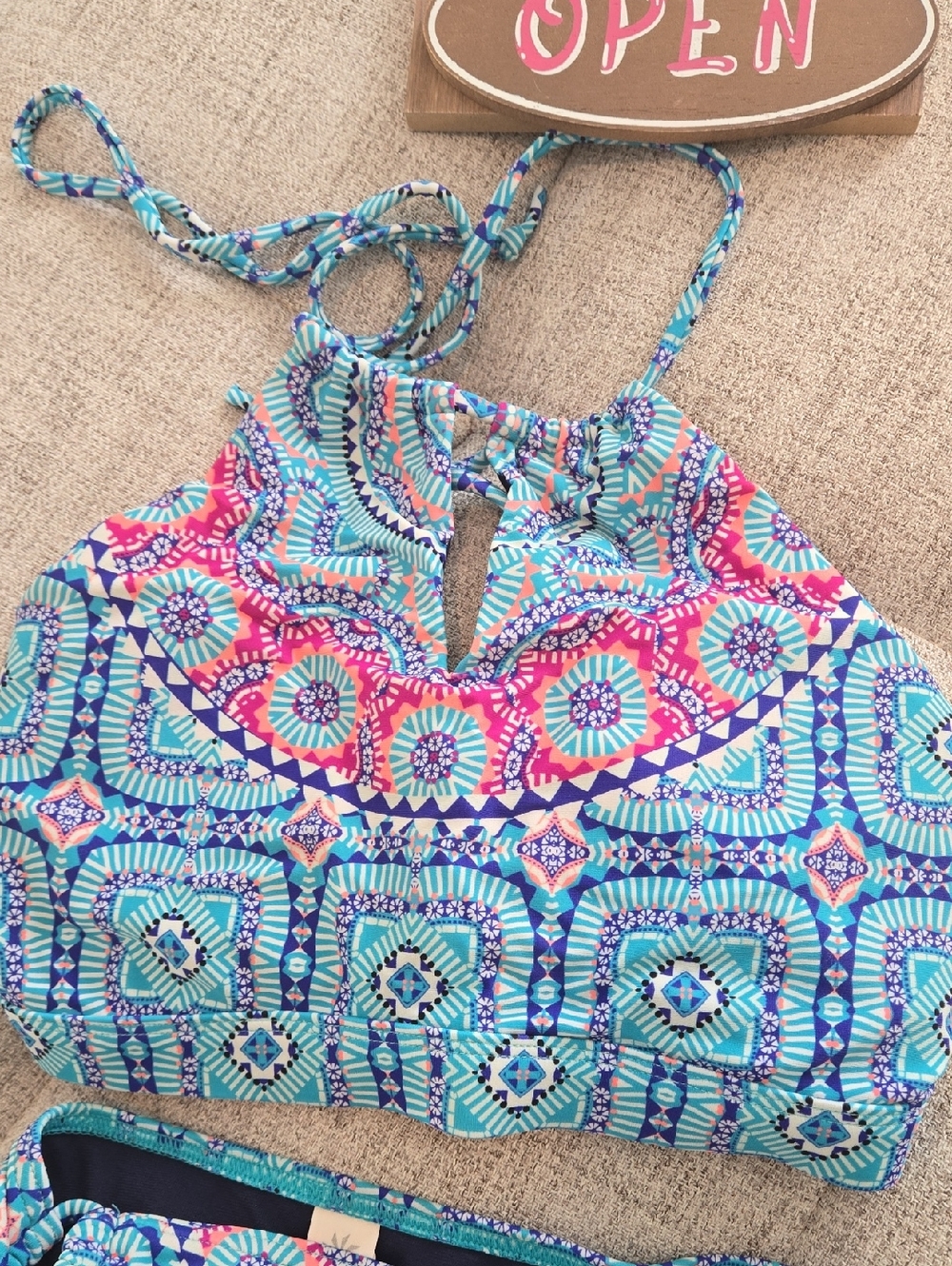 Athleta Turquoise Patterned Two-Piece Bikini - Picture 5 of 14